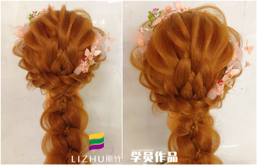 森系編發(fā)造型，南寧化妝培訓班學員作品