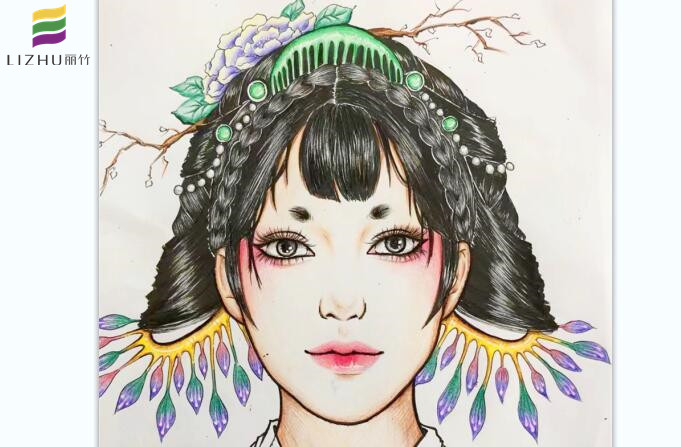 紙上美人圖作品，南寧化妝學(xué)校一對(duì)一教學(xué)