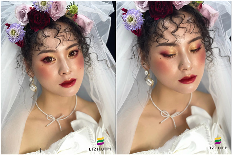復(fù)古油畫風(fēng)格新娘 ，南寧彩妝學(xué)校新娘妝作品