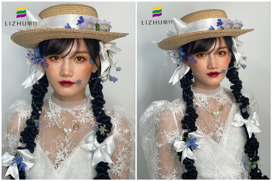 禮帽花樣新娘造型，廣西形象化妝班作品