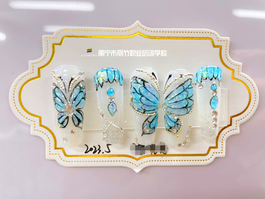 奢華蝴蝶美甲，廣西美甲造型培訓(xùn)