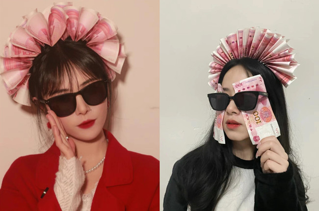  新娘簪錢花創(chuàng)意拍照，廣西彩妝寫真分享