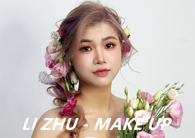 森系鮮花新娘，廣西新娘妝進(jìn)修學(xué)校作品