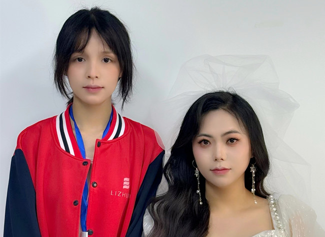 白紗韓式披發(fā)新娘，廣西培訓(xùn)美妝師作品