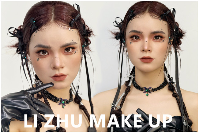 千禧風Y2K造型，南寧個人化妝寫真學習作品