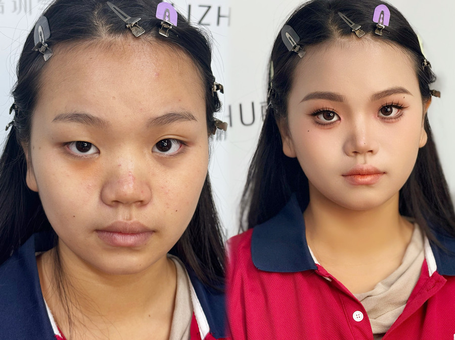 眼皮微調(diào)法的操作步驟，南寧化妝培訓(xùn)真人實(shí)操