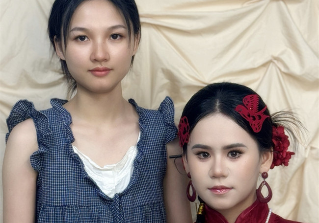 晨袍中式新娘，南寧學彩妝0基礎(chǔ)作品