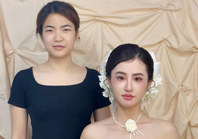 韓式新娘造型，廣西美妝造型訓(xùn)練作品